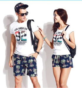 His and Hers "The Palm Trees" Matching Swim Trunks