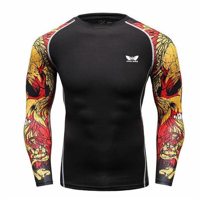 Men's Long-Sleeve Rash Guard / Compression shirt / Base Layer ( For Exercise, Workouts, BJJ, MMA and Fitness)