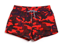 His and Hers "Red Camos" Matching Swim Trunks camouflage